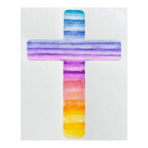 Croix d'aquarelle/ Art croisé/ Art chrétien/ Jésus