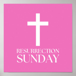 Affiche Croix de dimanche de résurrection Pâques chrétienn