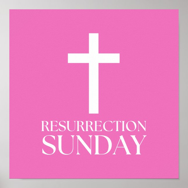 Affiche Croix de dimanche de résurrection Pâques chrétienn (Devant)