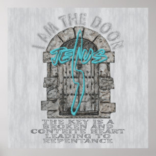 Affiche Croix de Jésus gardant une porte T-shirt