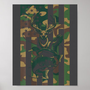 Affiche Croix de jeunesse camouflage chasse pêche B cerf c
