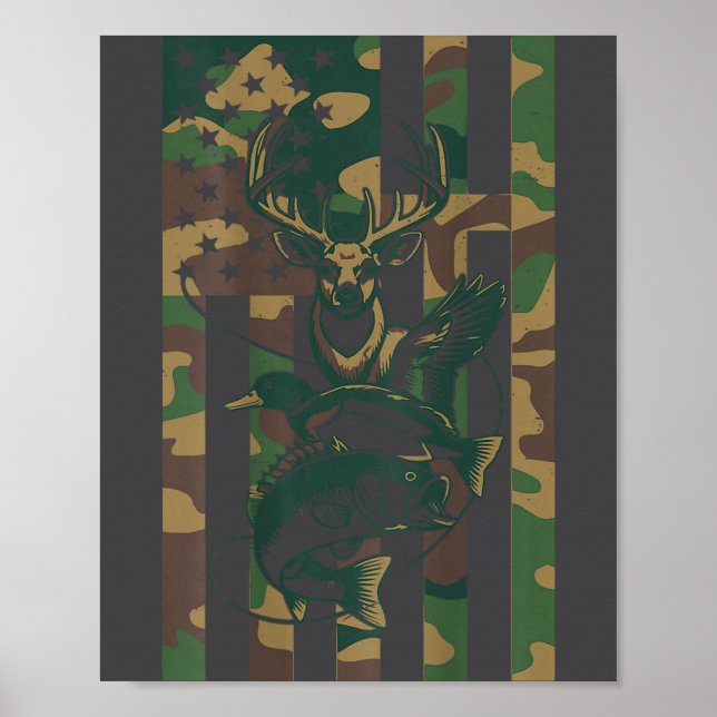 Affiche Croix de jeunesse camouflage chasse pêche B cerf c (Devant)