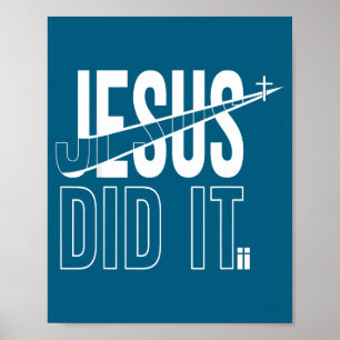 Affiche Croix de la foi chrétienne Jésus l'a fait