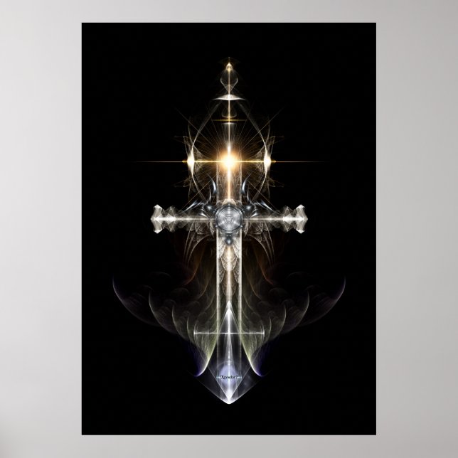 Affiche Croix de l'aile céleste Art fractal NWGBGBL (Devant)