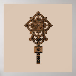 Affiche Croix de main en bois