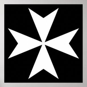 Affiche Croix de Malte blanche