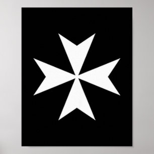Affiche Croix de Malte catholique des Chevaliers Hospitali