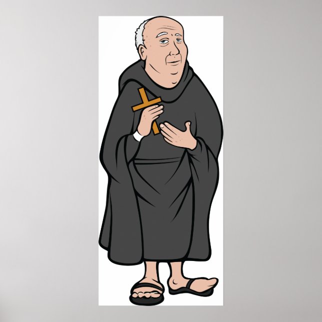 Affiche Croix de Monk dans Robe Médiévale Religieux (Devant)