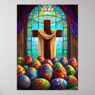 Affiche Croix de Pâques Jésus christianisme Mur Art