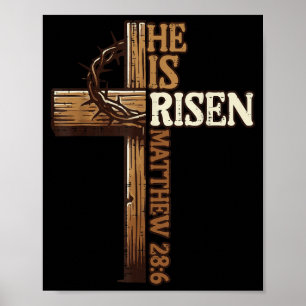 Affiche Croix de Pâques Jésus ressuscité Chrétiens Hommes
