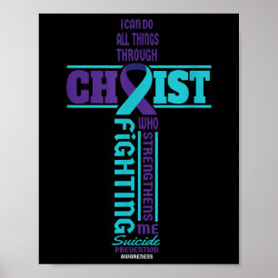 Affiche Croix du Christ Sensibilisation au suicide Santé m