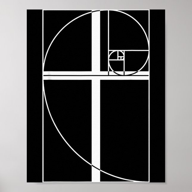 Affiche Croix du nombre d'or chrétien Séquence de Fibonacc (Devant)