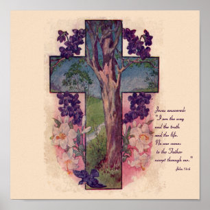 Affiche Croix et arbre Christian Print