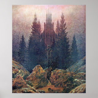 Affiche Croix et cathédrale Caspar David Friedrich