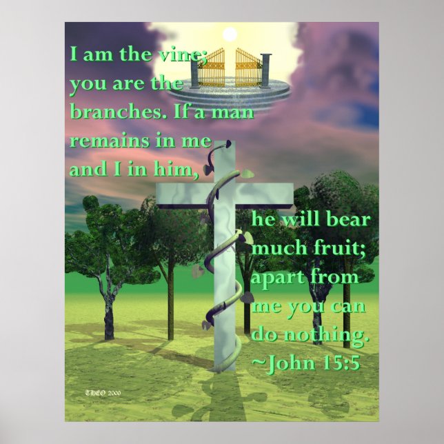 Affiche Croix et vigne (Devant)