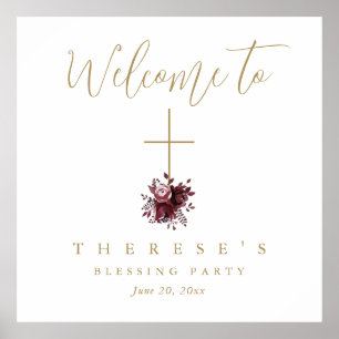 Affiche Croix florale Chrétienne Mère et Blessure Bébé