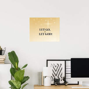Affiche Croix Lumineuse Lâcher Prise Lâcher Dieu Remplie d
