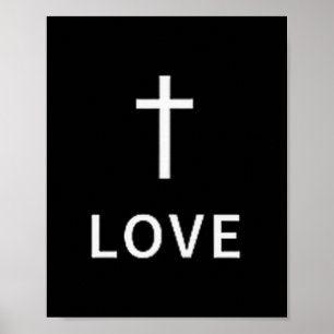 Affiche Croix minimale chrétienne Amour Mode Religieux Sub