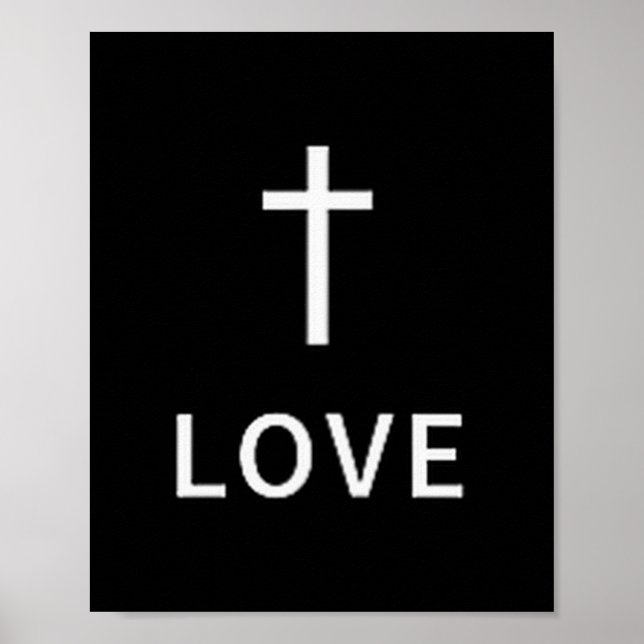 Affiche Croix minimale chrétienne Amour Mode Religieux Sub (Devant)