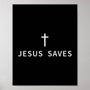 Affiche Croix minimale chrétienne Jésus sauve Mode Religie