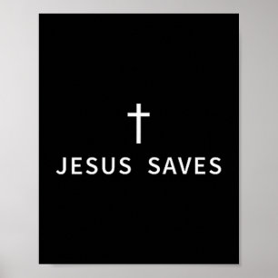 Affiche Croix minimale chrétienne Jésus sauve Mode Religie