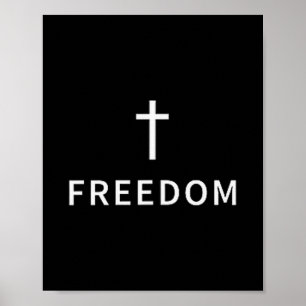 Affiche Croix minimale chrétienne Liberté Religieux Modern