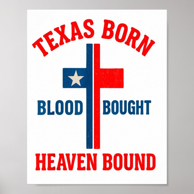 Affiche Croix née au Texas, sang acheté, liée au ciel  (Devant)