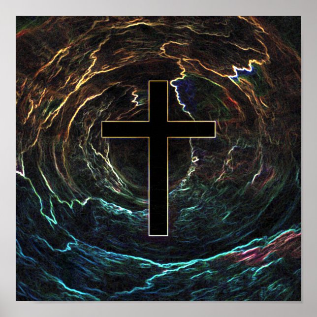 AFFICHE CROIX NOIRE AVEC LUMIÈRES (Devant)