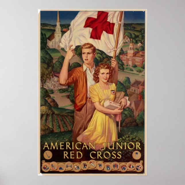 Affiche Croix-Rouge junior 2ème guerre mondiale (Devant)