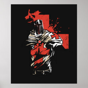 Affiche Croix-Rouge Saint George Christian Crusader