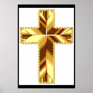AFFICHE CROIX SAINTE EN OR