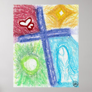 Affiche Croix violette de l'amour