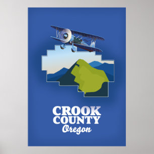 Affiche Crook County Oregon map