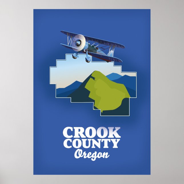 Affiche Crook County Oregon map (Devant)