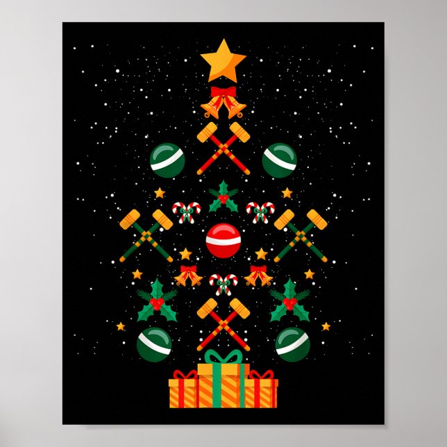 Affiche Croquet Christmas Tree Xmas  (Devant)