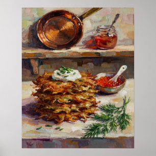Affiche Croquettes de Pommes de Terre Cuisine Nature Morte