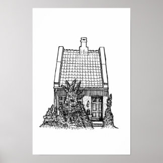 Affiche Croquis à l'encre noire dessiné à la main de l'Eur