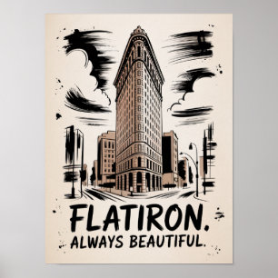 Affiche Croquis à l'encre toujours magnifique du Flatiron