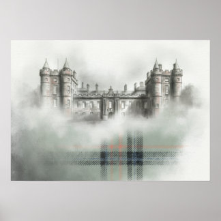 Affiche Croquis architectural d'un château écossais histor