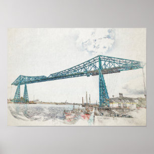 Affiche Croquis artistique du pont transporteur de Middles