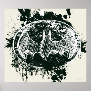 Affiche Croquis Batman Grunge Splatter