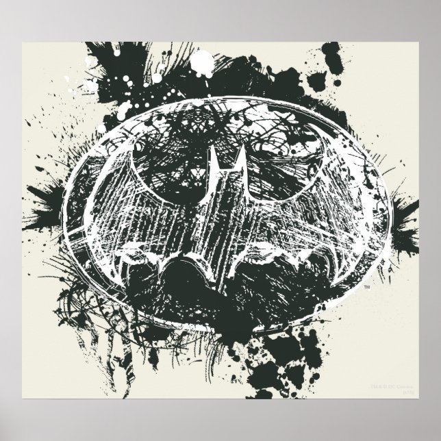 Affiche Croquis Batman Grunge Splatter (Devant)