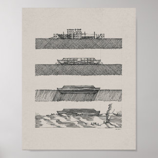 Affiche Croquis d'arche de Noé - Art biblique, Mur nautiqu