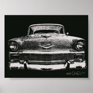 AFFICHE CROQUIS DE 1956 CHEVY