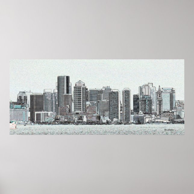 Affiche Croquis de Boston (Devant)