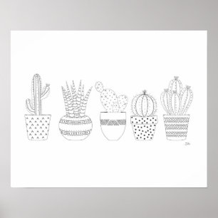 Affiche Croquis de cactus