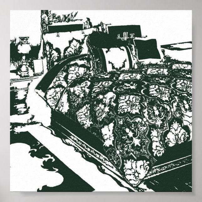 Affiche Croquis de chambre verte (Devant)