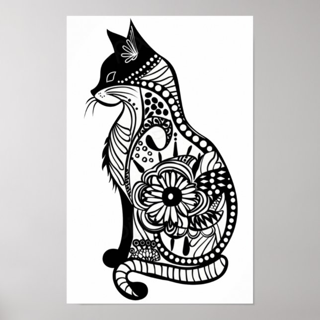 Affiche Croquis de chat mignon II Petit (Devant)
