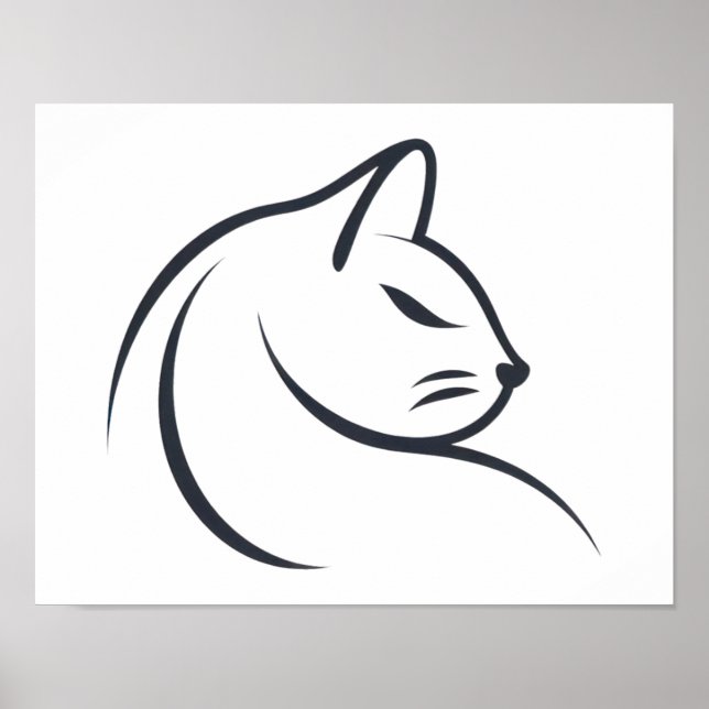 Affiche Croquis de chat Petit (Devant)