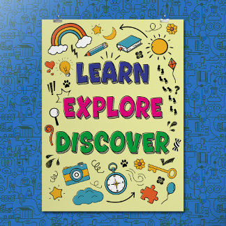 Affiche Croquis de Doodle coloré moderne Citation inspiran